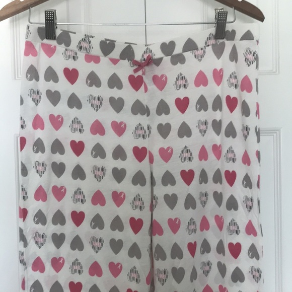 Elle Breast Cancer Awareness Hearts Pajama Pants Size M - Picture 2 of 9